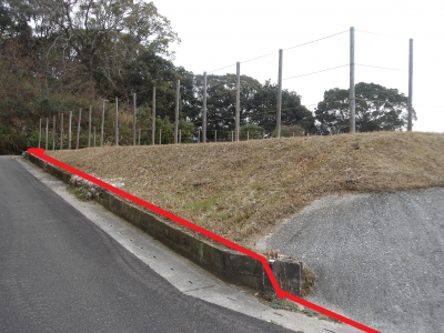 物件北側から