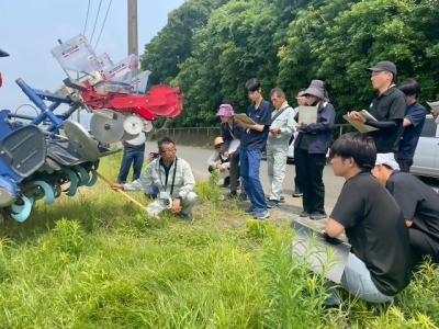 部分浅耕一工程播種指導の様子