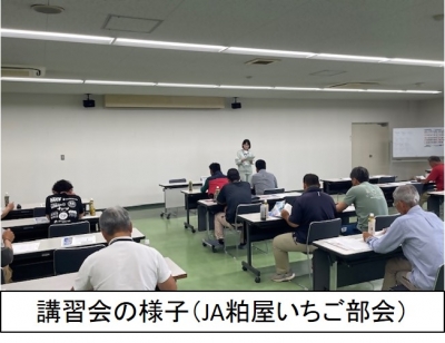 講習会の様子（JA粕屋いちご部会）