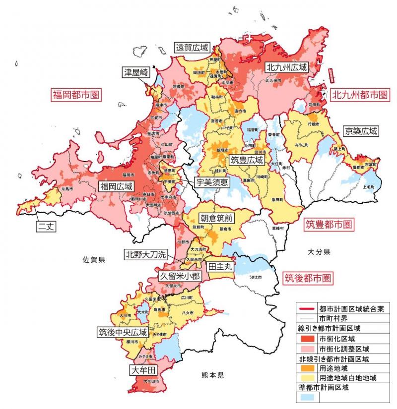 都市計画区域・準都市計画区域指定状況図