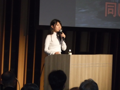 講演を行う気象予報士／防災士